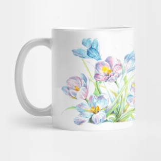 Blue flowered saffron crocus Mug